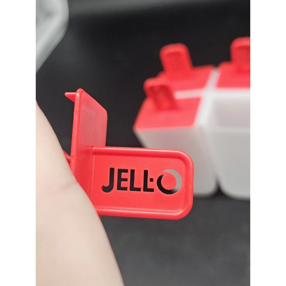 Jell-o Pudding  or Ice Pop Molds Vintage Plastic White and Red Makes 6 Pops